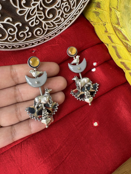 BRASS & FABRIC Handcrafted EARRINGS