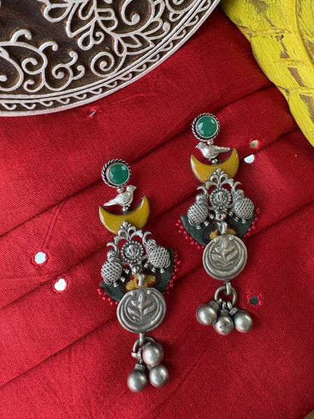 BRASS & FABRIC Handcrafted EARRINGS