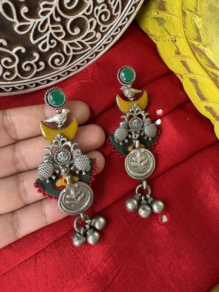 BRASS & FABRIC Handcrafted EARRINGS
