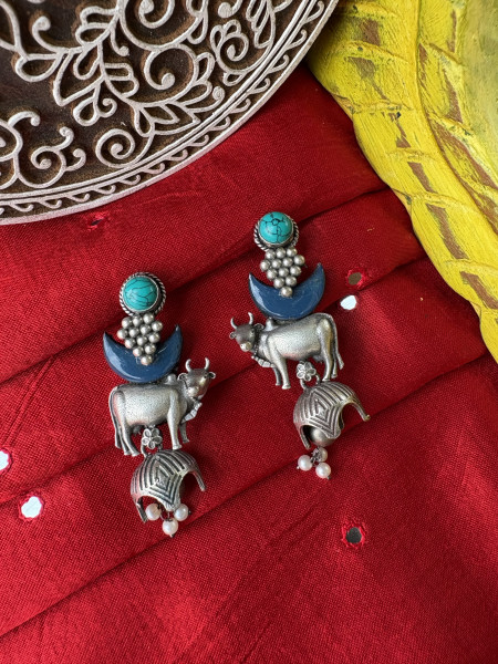 BRASS & FABRIC Handcrafted EARRINGS
