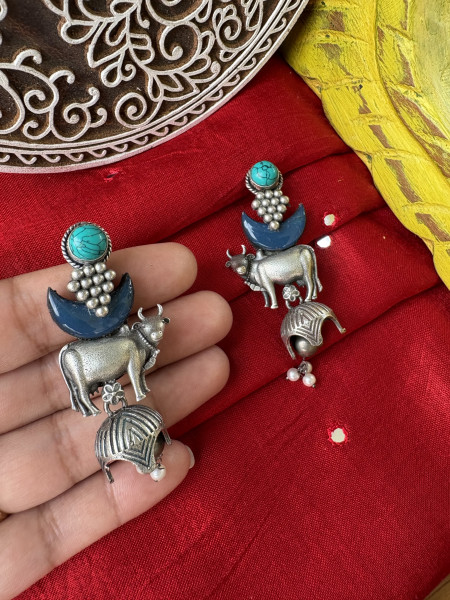 BRASS & FABRIC Handcrafted EARRINGS