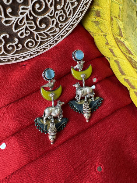 BRASS & FABRIC Handcrafted EARRINGS