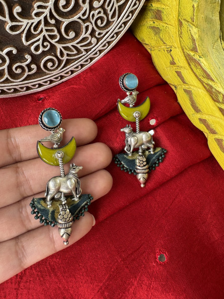 BRASS & FABRIC Handcrafted EARRINGS