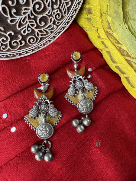 BRASS & FABRIC Handcrafted EARRINGS