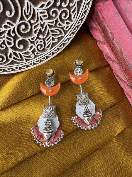 BRASS & FABRIC Handcrafted EARRINGS