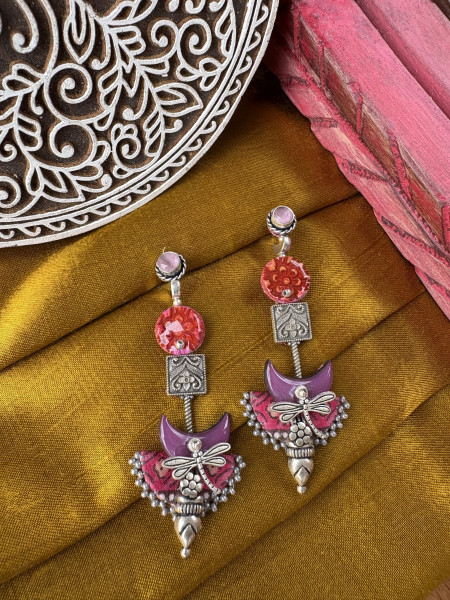 BRASS & FABRIC Handcrafted EARRINGS