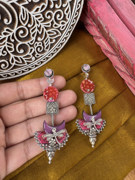 BRASS & FABRIC Handcrafted EARRINGS