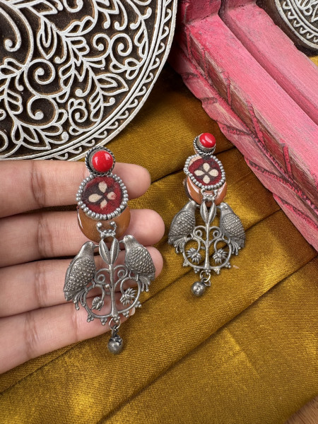 BRASS & FABRIC Handcrafted EARRINGS