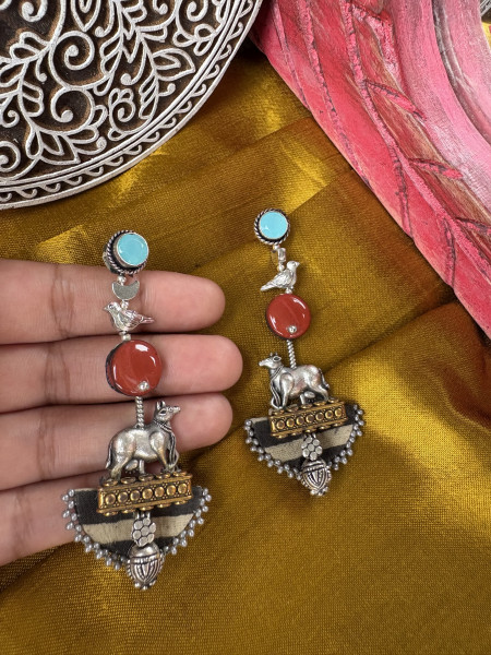 BRASS & FABRIC Handcrafted EARRINGS
