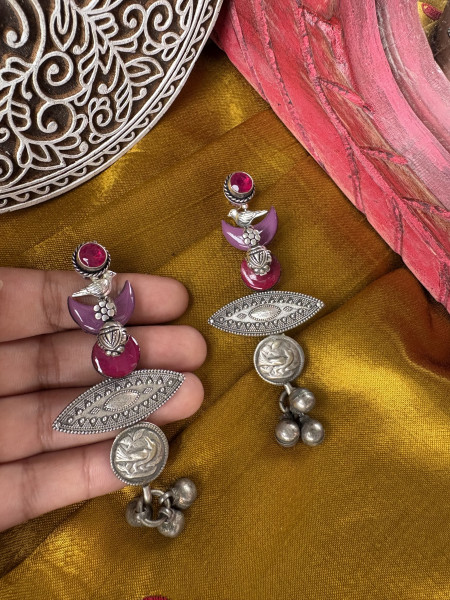BRASS & FABRIC Handcrafted EARRINGS