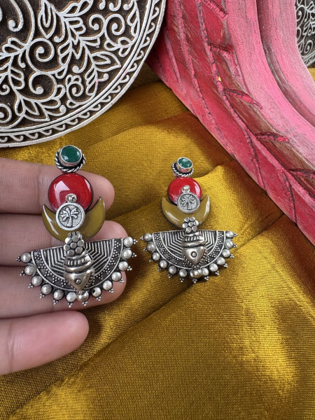 BRASS & FABRIC Handcrafted EARRINGS