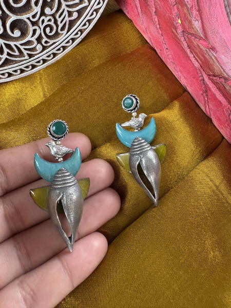BRASS & FABRIC Handcrafted EARRINGS