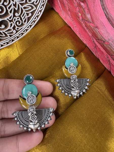 BRASS & FABRIC Handcrafted EARRINGS