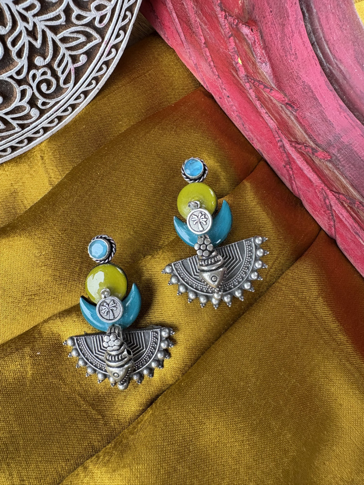 Image of BRASS &amp; FABRIC Handcrafted EARRINGS