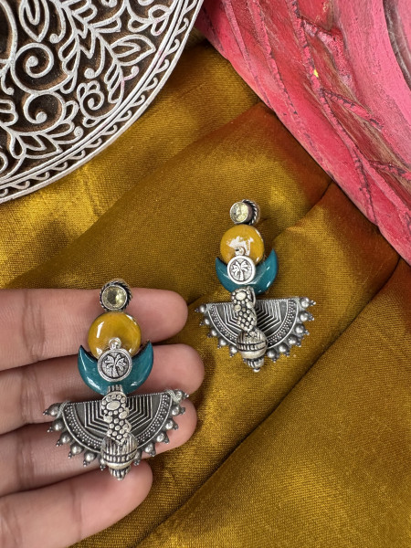 BRASS & FABRIC Handcrafted EARRINGS