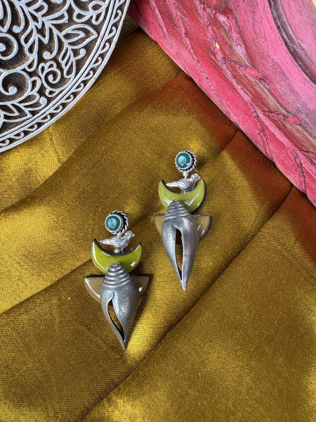 BRASS & FABRIC Handcrafted EARRINGS