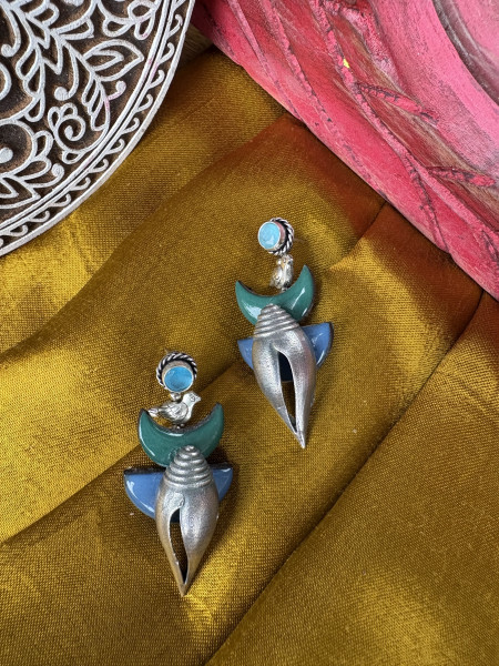 BRASS & FABRIC Handcrafted EARRINGS