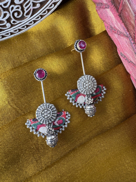 BRASS & FABRIC Handcrafted EARRINGS