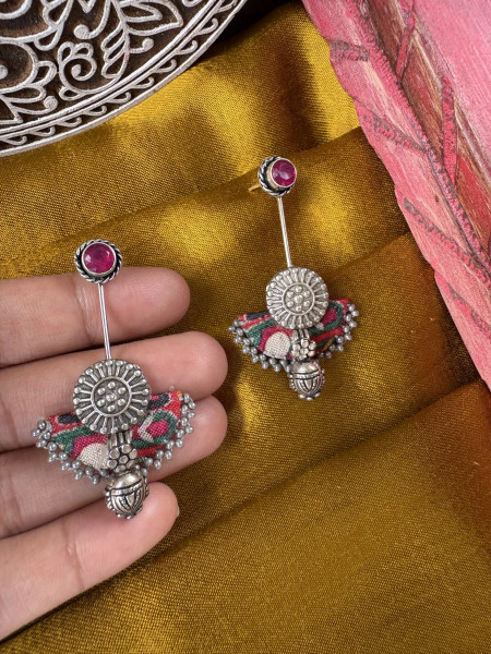 BRASS & FABRIC Handcrafted EARRINGS