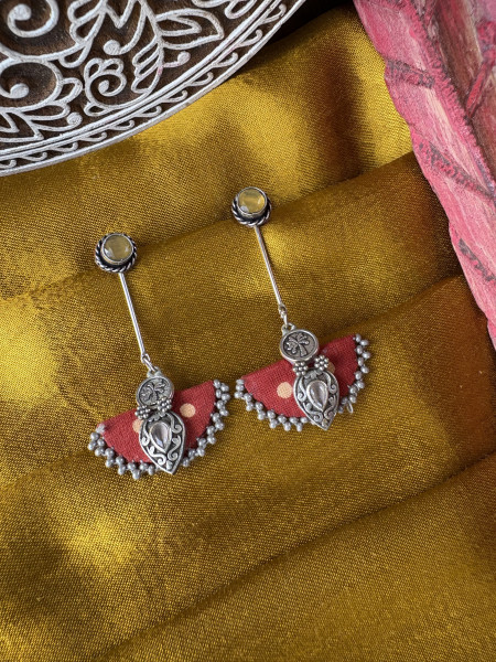 BRASS & FABRIC Handcrafted EARRINGS