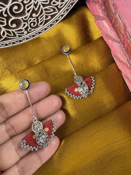 BRASS & FABRIC Handcrafted EARRINGS