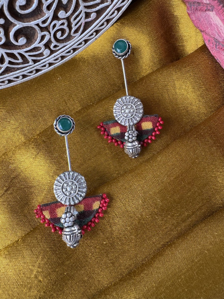BRASS & FABRIC Handcrafted EARRINGS