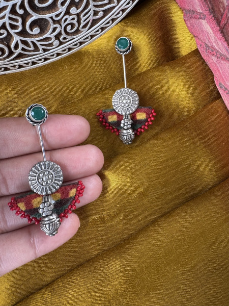 BRASS & FABRIC Handcrafted EARRINGS