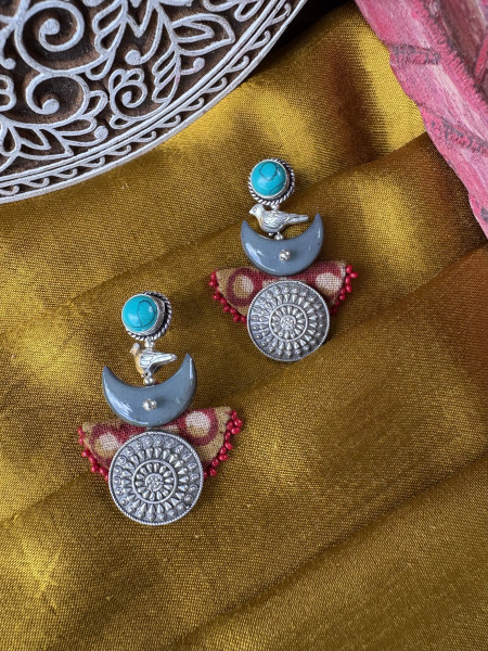 BRASS & FABRIC Handcrafted EARRINGS