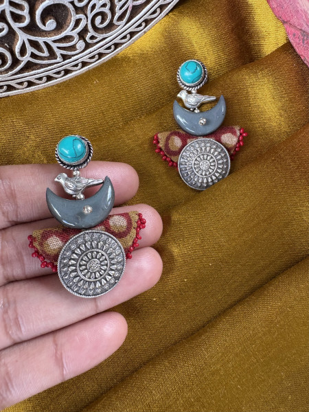 BRASS & FABRIC Handcrafted EARRINGS