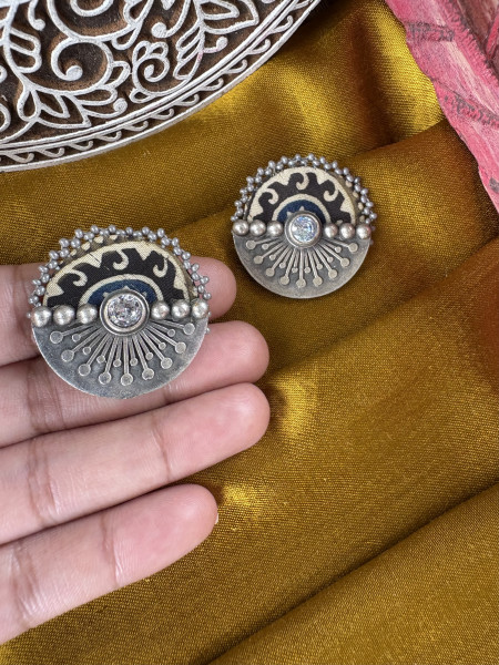 BRASS & FABRIC Handcrafted EARRINGS