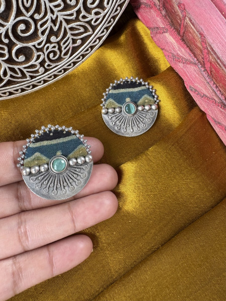 BRASS & FABRIC Handcrafted EARRINGS