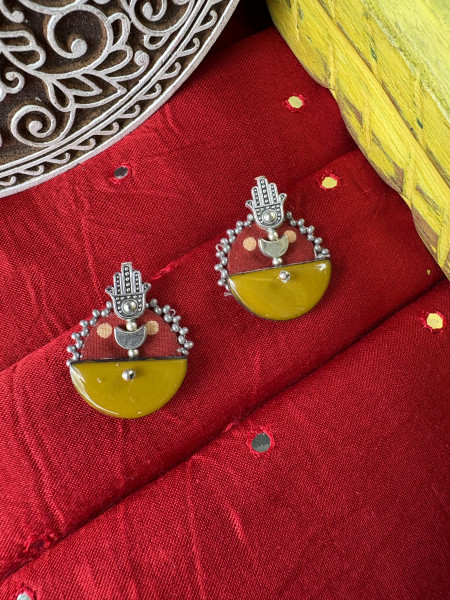 BRASS & FABRIC Handcrafted EARRINGS
