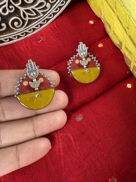 BRASS & FABRIC Handcrafted EARRINGS