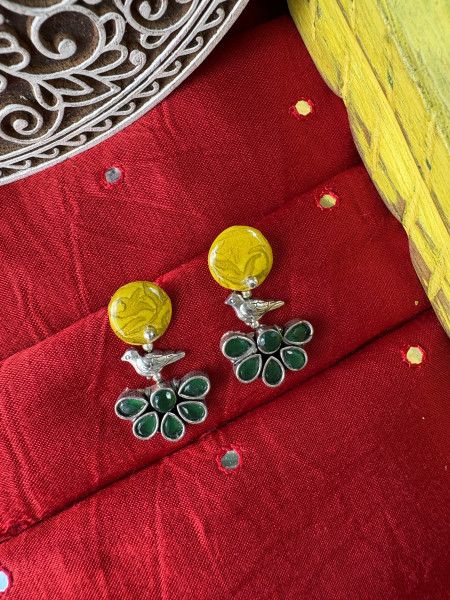 BRASS & FABRIC Handcrafted EARRINGS
