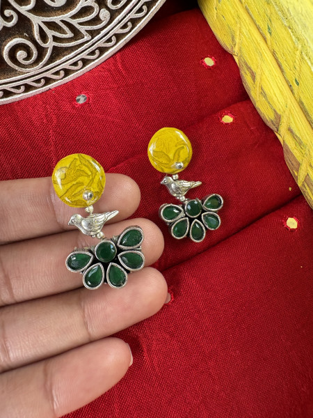 BRASS & FABRIC Handcrafted EARRINGS