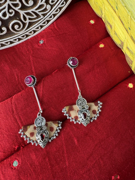 BRASS & FABRIC Handcrafted EARRINGS
