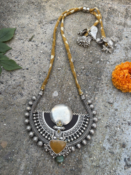 BRASS & TERRACOTA  Handcrafted NECKLACE