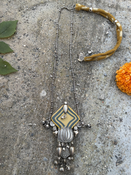 BRASS & TERRACOTA  Handcrafted NECKLACE