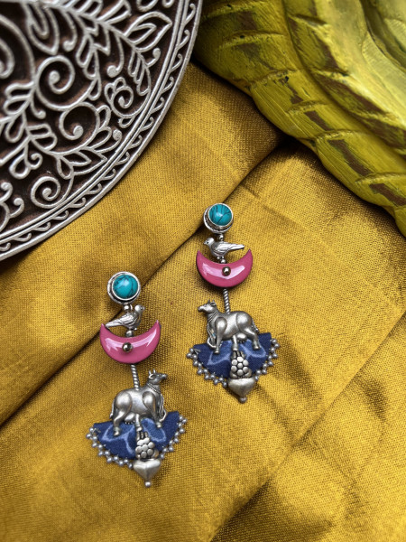 BRASS & FABRIC Handcrafted EARRINGS