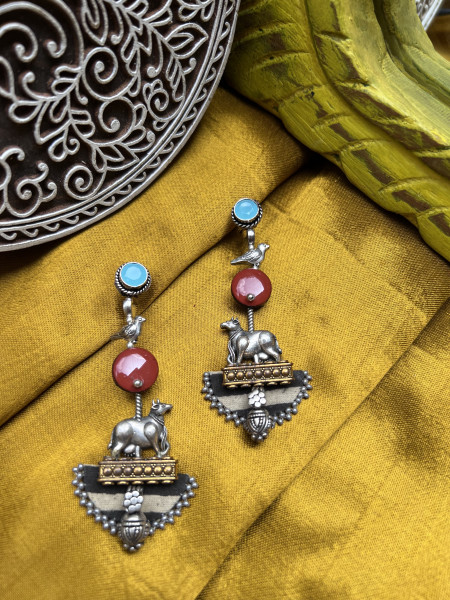 BRASS & FABRIC Handcrafted EARRINGS