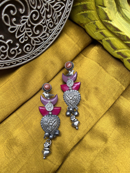 BRASS & FABRIC Handcrafted EARRINGS