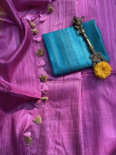 MAGENTA KOSA SILK WOVEN ZARI SARI
