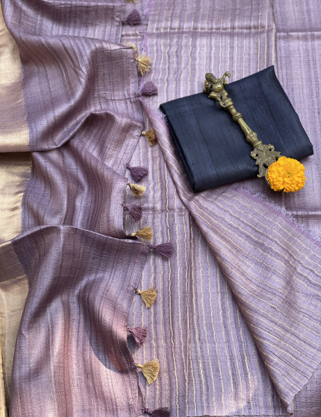 MAUVE KOSA SILK WOVEN ZARI SARI