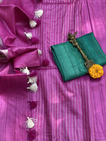 MAGENTA KOSA SILK WOVEN ZARI SARI