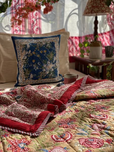 MULTI COLOUR Cotton Block Print DOUBLE JAIPURI RAZAI