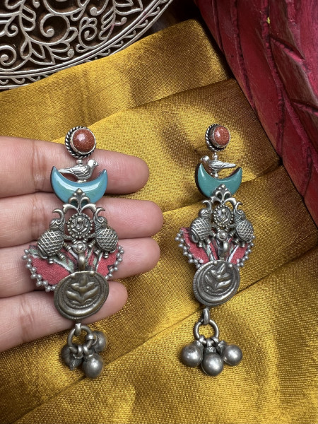 BRASS & FABRIC  Handcrafted EARRINGS