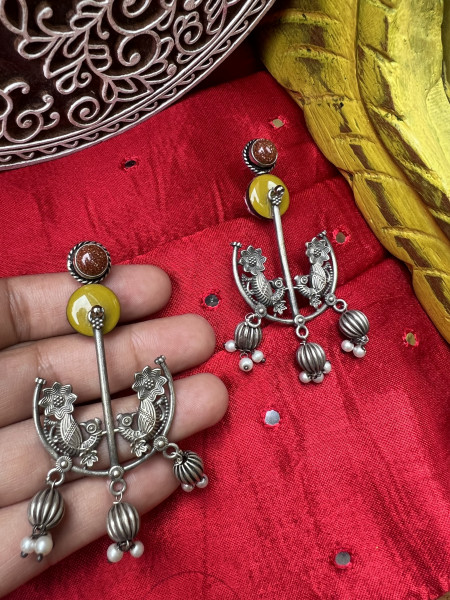 BRASS & FABRIC Handcrafted EARRINGS