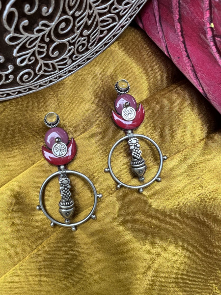 BRASS & FABRIC Handcrafted EARRINGS