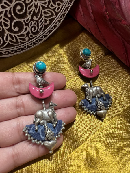 BRASS & FABRIC Handcrafted EARRINGS
