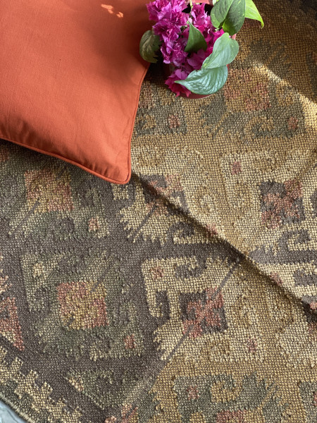 MULTI COLOR WOOL & JUTE KILIM HAND WOVEN DURRIE